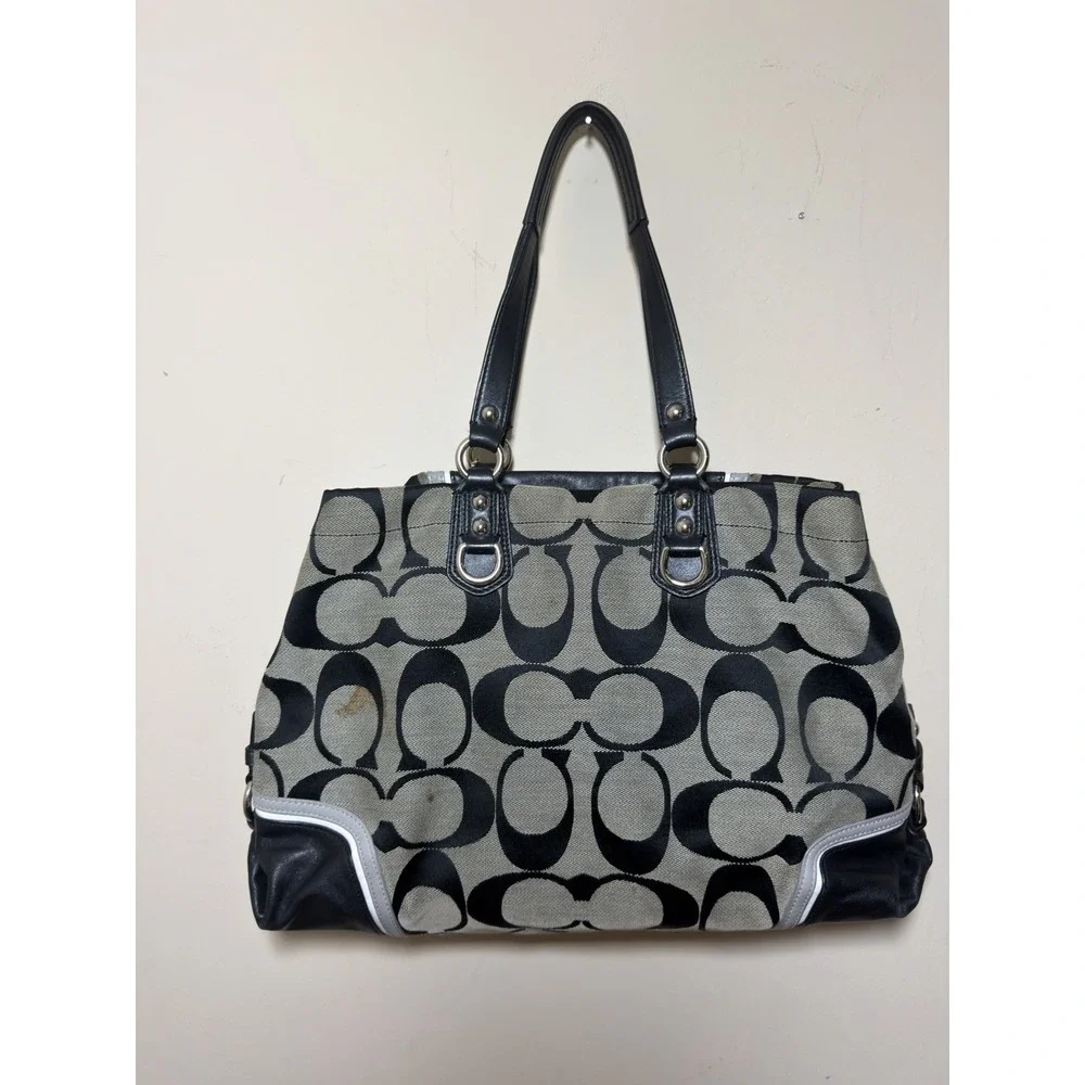 Coach Ashley signature Carryall  Black and Gray
